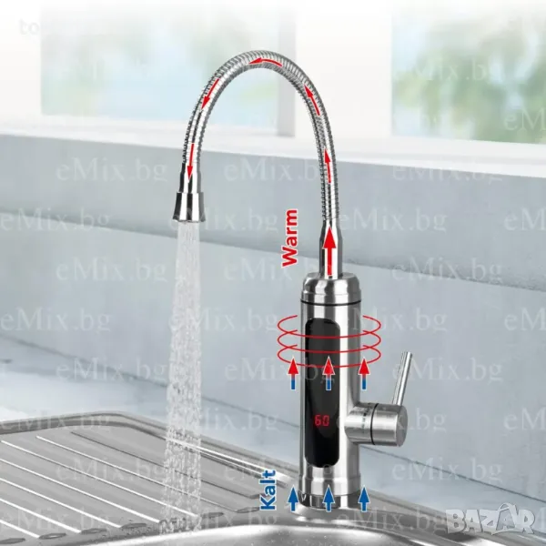Смесител с нагревател от неръждаема стомана MAXXMEE, снимка 1