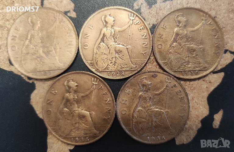 Английски монети - 5 бр.› Крал Джордж V (1927-1936), снимка 1