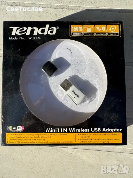 Адаптер за безжична Wi-Fi връзка Tenda W311M, снимка 1