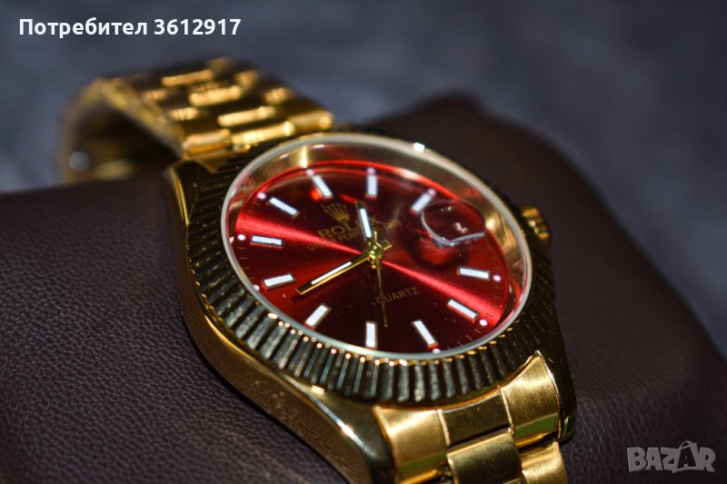 Rolex Oyster Perpetual Date Quartz - Златно с Червено, снимка 1