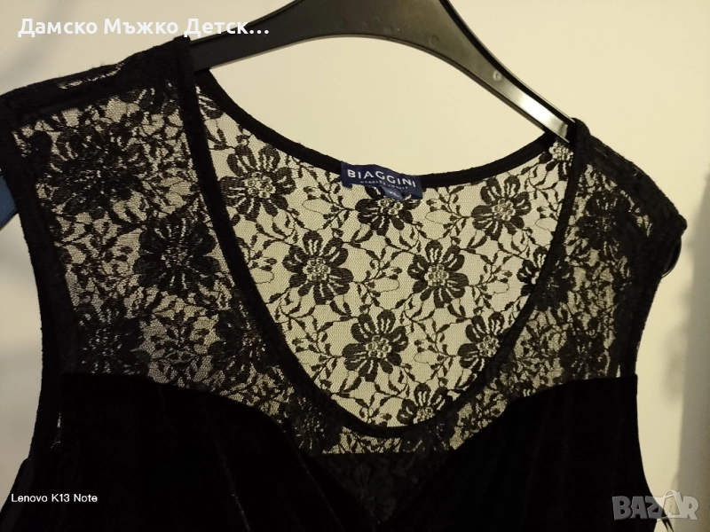 Романтична кадифена рокля с дантела , снимка 1