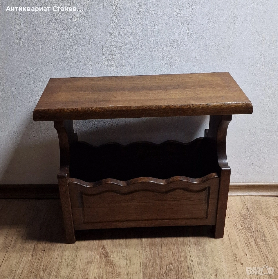 Масивна дъбова поставка за вестници, снимка 1