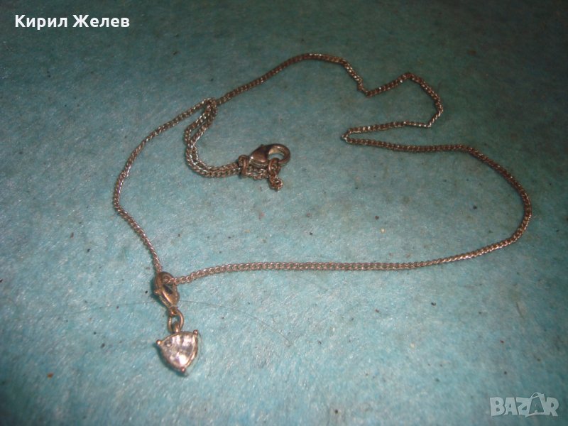 СРЕБРИСТ КРАСИВ АРТ МЕДАЛЬОН с ГОЛЯМ ФАСЕТИРАН ШЛИФОВАН ЦИРКОНИЙ 36861, снимка 1