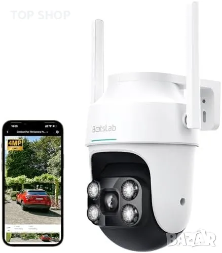 Нова 4MP Wi-Fi PTZ Камера - AI Детекция, IP66, Нощно Виждане за наблюдение и охрана, снимка 1