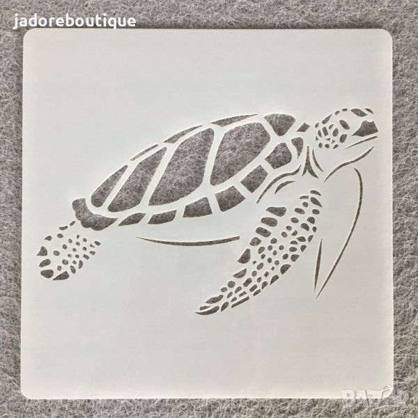 Шаблон стенсил морска костенурка 15х15 см скрапбук декупаж декорация , снимка 1