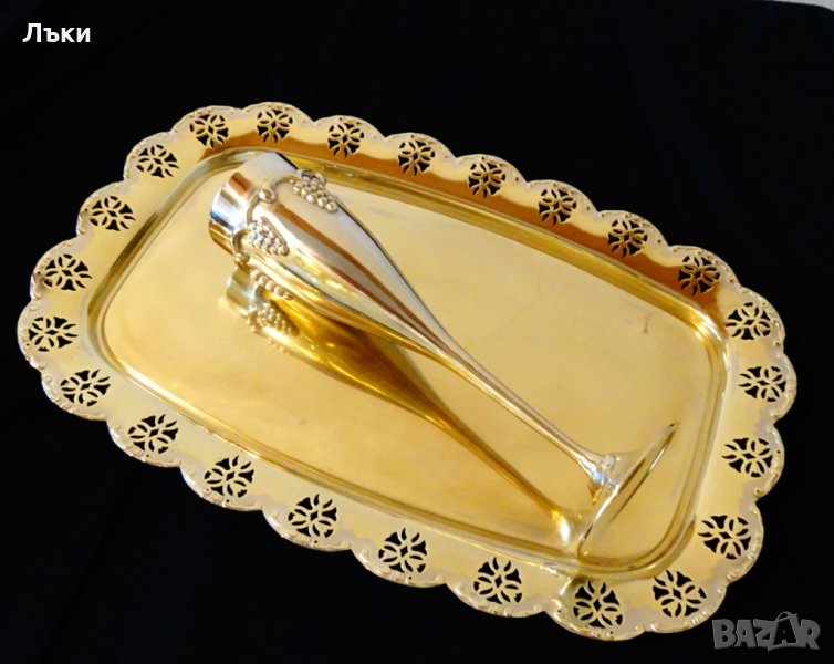 Поднос,плато от месинг,ажур,барок. , снимка 1