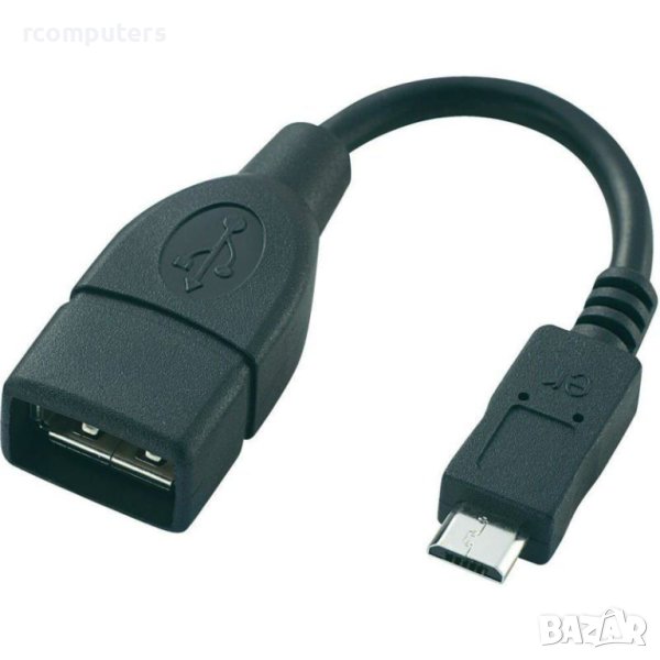 Преходник Micro USB M - USB F - Micro USB OTG, снимка 1