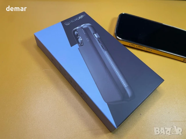 NEWDERY Калъф с батерия за iPhone 15 pro и 16 Pro 6.3” 5000mAh, CarPlay, кабелни слушалки, черен, снимка 8 - Калъфи, кейсове - 50688729