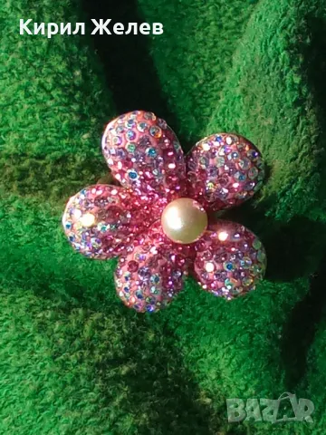 ПРЕКРАСЕН ФЛОРАЛЕН СРЕБЪРЕН ПРЪСТЕН ЦВЕТЕ СРЕБРО 925 с НАТУРАЛНА БЯЛА ПЕРЛА и ИСКРЯЩИ КРИСТАЛИ 49225, снимка 13 - Пръстени - 49294552