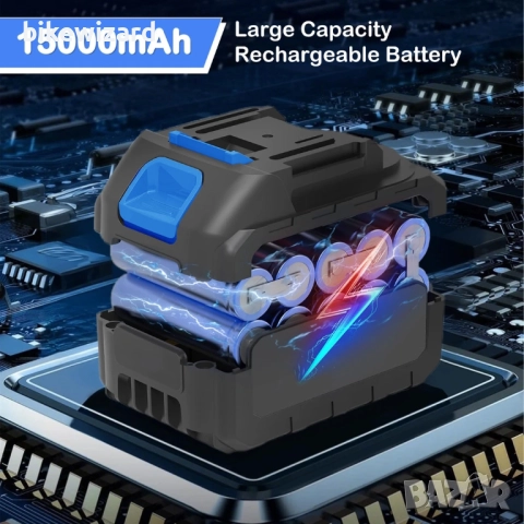 Акумулаторна 65 бара с батерия, пръскачка за пяна, многофункционална дюза 6 в 1 маркуч 5 метра НОВА, снимка 4 - Парочистачки и Водоструйки - 52013338