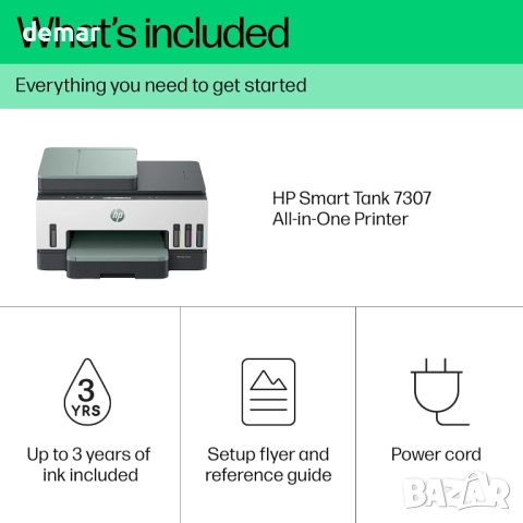 Многофункционален принтер HP Smart Tank 7307, цветен, безжичен, снимка 3 - Принтери, копири, скенери - 52403649