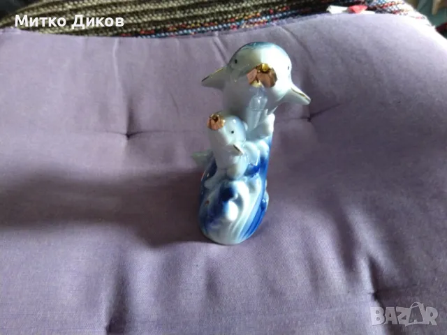 Порцеланова скулптурка делфини, снимка 2 - Колекции - 47514178