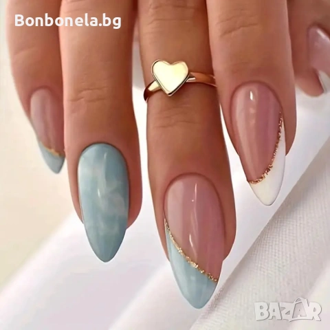 Самозалепващи изкуствени нокти Press On Nails, снимка 16 - Продукти за маникюр - 53033355