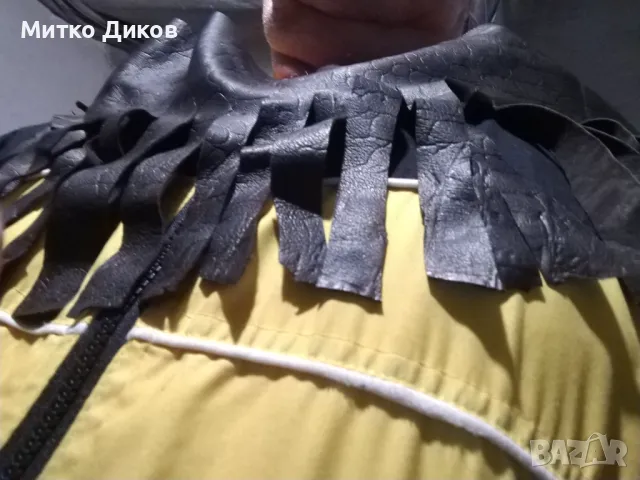 кожено наметало от ленти естествена кожа за врата 55х23см, снимка 8 - Шалове - 48614323