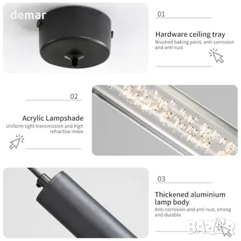 Смарт/LED полилей за таван с 3 нива 3000/4500/6500K, 2 бр, снимка 5 - Полилеи - 55871328