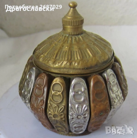 Кутии - голяма и малка: съд с капак, красива стара кръгла кутия, мед, метал метална, снимка 11 - Други - 31805137
