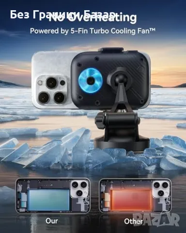 Ново QI2 15W MagSafe Зарядно за Кола iPhone 15 14 13 12 RGB Стойка автомобил, снимка 5 - Аксесоари за Apple - 50291078