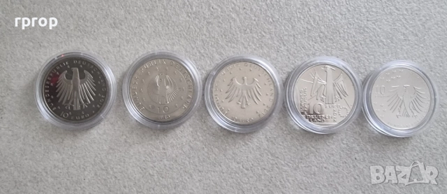 Германия.10 евро.
2012 година. Мед никел .UNC. 5 бройки., снимка 3 - Нумизматика и бонистика - 32512995