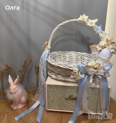 Великденска кошница, снимка 2 - Изкуствени цветя - 53875290