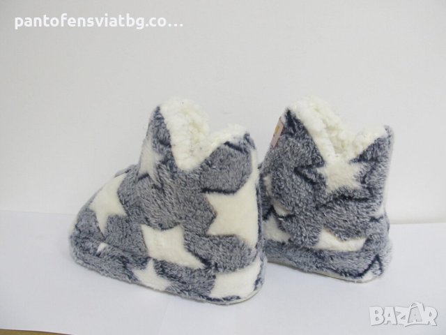 Дамски пантофи тип ботуш син звезди, снимка 2 - Пантофи - 42763259