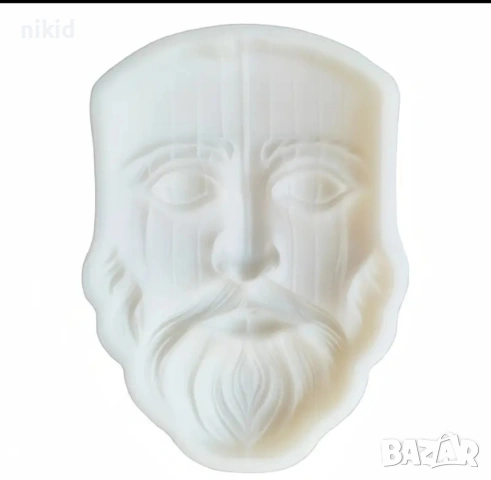 Скулптура лице с брада маска силиконов молд форма фондан шоколад гипс декор, снимка 3 - Форми - 53978860