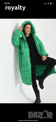 Зелено дамско зимно яке 