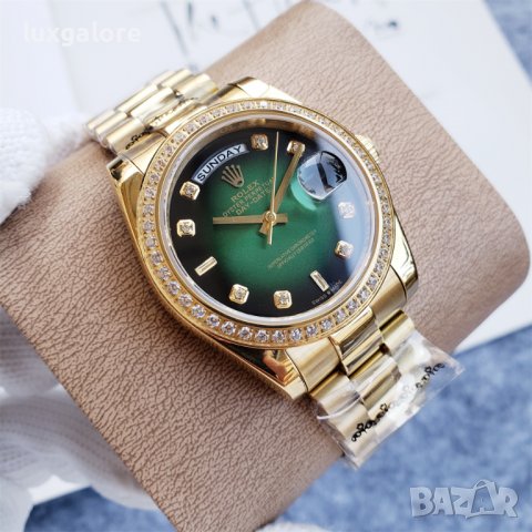 Унисекс часовник Rolex Day-Date 36 Yellow Gold с автоматичен механизъм, снимка 2 - Дамски - 40178333