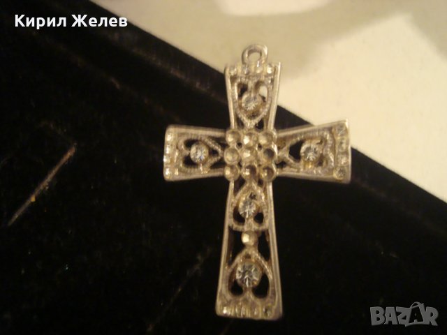СРЕБРИСТ или ПОСРЕБРЕНО КРЪСТЧЕ с КРИСТАЛЧЕТА АЖУРНО 17154, снимка 6 - Колиета, медальони, синджири - 32088920