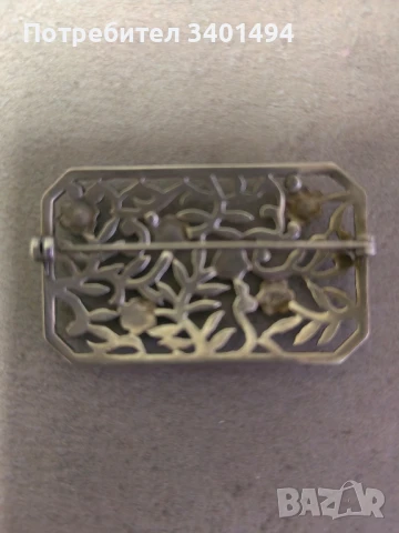 Сребърна брошка антики на цветя от сребро, снимка 2 - Други - 51195716