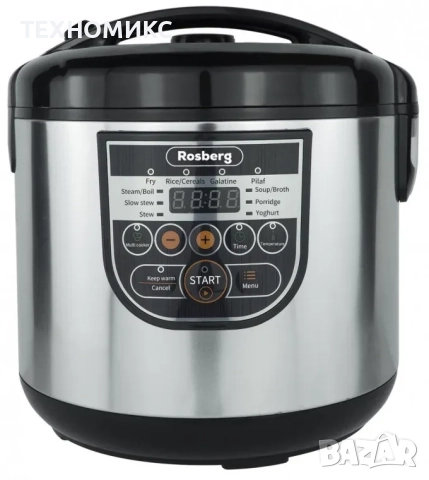 Мултикукър с 10 програми Rosberg RP51985E5, 780W, 5L, LED дисплей, Инокс, снимка 3 - Мултикукъри - 52406690