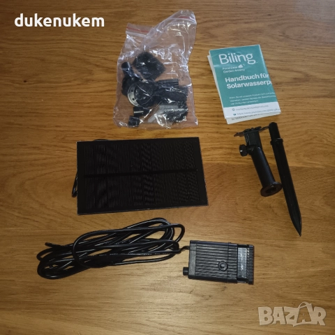 Соларен фонтан Biling 1.5W – 6 дюзи, филтър, стъклен панел, снимка 8 - Градински мебели, декорация  - 52711184