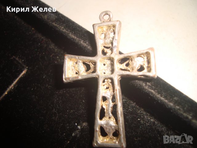 СРЕБРИСТ или ПОСРЕБРЕНО КРЪСТЧЕ с КРИСТАЛЧЕТА АЖУРНО 17154, снимка 4 - Колиета, медальони, синджири - 32088920