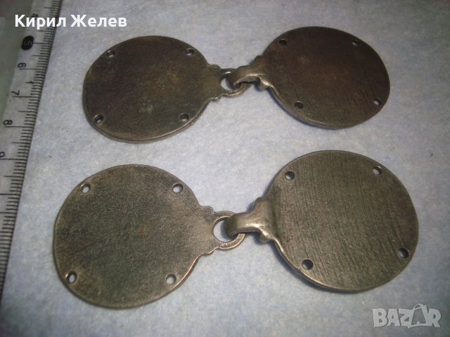 2 Стари БРОНЗОВИ ПОСРЕБРЕНИ ПАФТИ ТОКИ Тип ПЕНДАР МОНЕТА НАКИТ за ЕТНОГРАФСКИ КОЛАН за НОСИЯ 31143 , снимка 3 - Антикварни и старинни предмети - 37984157