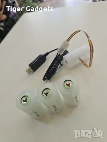 USB към 6V LR14/C Battery Eliminator – захранващ адаптер с 3 батерии и кабел, снимка 2 - Кабели и адаптери - 56068644