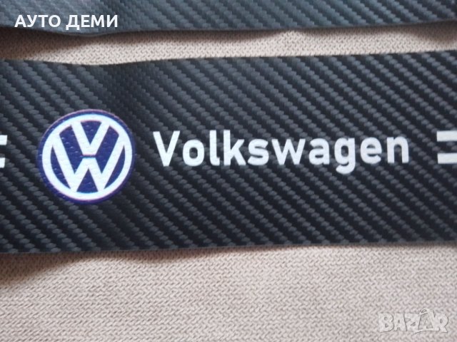 Качествени карбонови самозалепващи стикери за прагове с надпис и емблема Volkswagen Фолксваген кола , снимка 2 - Аксесоари и консумативи - 37929805