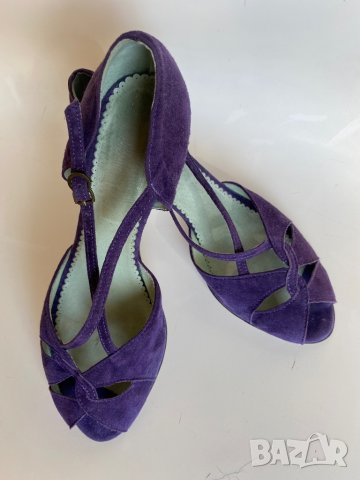 Лилави сандали на висок ток, N 39, снимка 5 - Сандали - 42270859