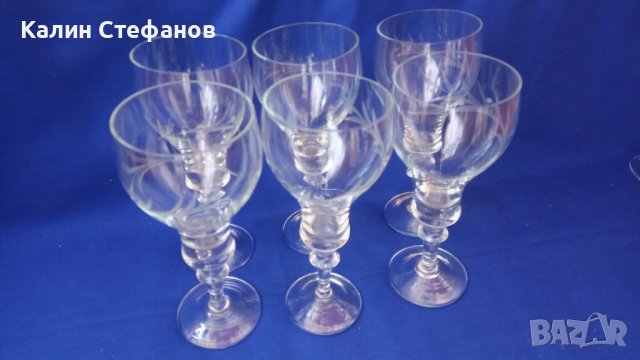Чаши за вино, столче, високи, 6 бр, снимка 7 - Чаши - 42768717