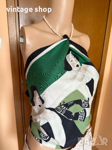 Копринен винтидж шал с уникален десен