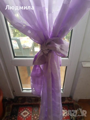 Пердета,два броя,лилави,с панделки за разделяне,декорация, снимка 15 - Пердета и завеси - 48922770