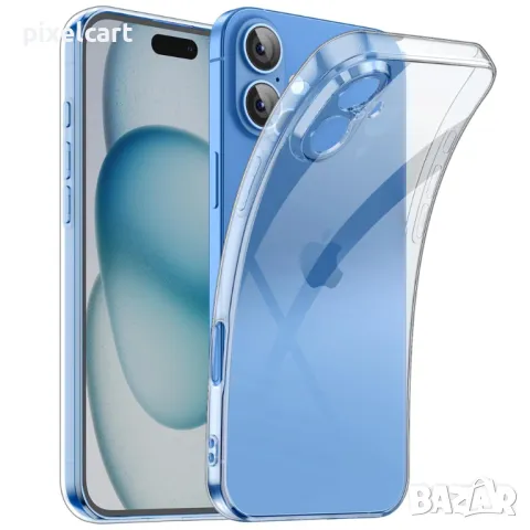 Силиконов калъф за iPhone 16, 2mm, Прозрачен, снимка 1 - Калъфи, кейсове - 47902012