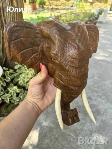 Слонска глава от тиково дърво , снимка 8 - Декорация за дома - 51580967