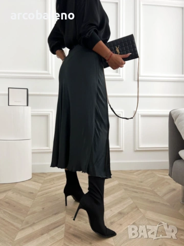 Дамска сатенена пола, 6цвята , снимка 5 - Поли - 53144502