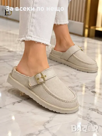 UGG Дамски Велурени Зимни Чехли С Катарама И Пух На Платформа - Различни Цветове Код SK2235