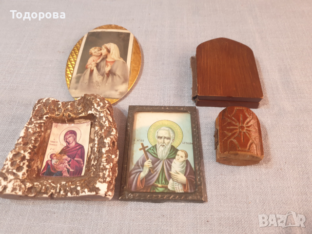Лот 7- стари домашни икони -  5 броя, снимка 7 - Антикварни и старинни предмети - 44629907