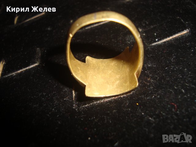 ВИНТИДЖ РЕТРО СТИЛ БРОНЗОВ МАСИВЕН КРАСИВ ПРЪСТЕН с ПОЗЛАТА 19197, снимка 8 - Антикварни и старинни предмети - 30285427