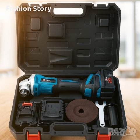 Акумулаторен безчетков ъглошлайф IF Tools AG03 – 36V, 2×4.0Ah батерии, комплект в куфар, снимка 2 - Куфари с инструменти - 51795543