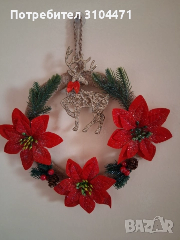 Коледни венци, ръчна изработка. , снимка 6 - Декорация за дома - 52208802