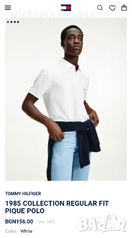 Бяла блуза/тениска поло яка TOMMY HILFIGER органик памук, снимка 10 - Тениски - 49875374
