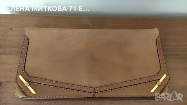 Елегантна чанта от мека лицева естествена кожа в кафяв цвят