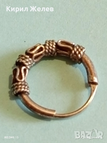 Сребърна обеца тип БАЛИ с плетен и извит дизайн ръчна изработка 30403, снимка 4 - Обеци - 52650559